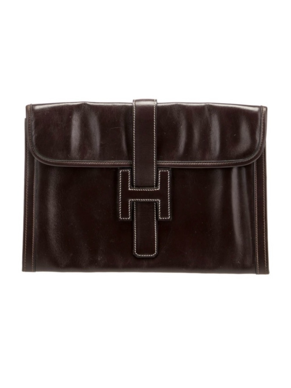 Auth Vtg Hermes Clutch Box Jige 29 Handbag Purse Minimalist Luxury Classic Gift